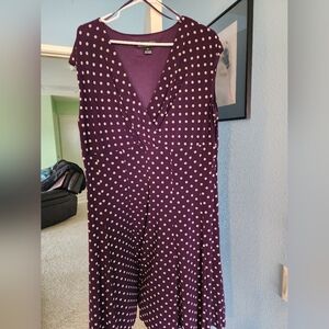Polka dot knee length dress
